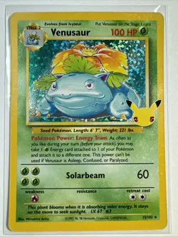 Pokemon TCG Venusaur Base Set Holo Unlimited Rare Card 15/102 WK - Image 1