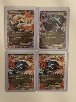 4 Card Lot Black And White Kyurem EX Plasma Storm And Boundaries Crossed - Image 1