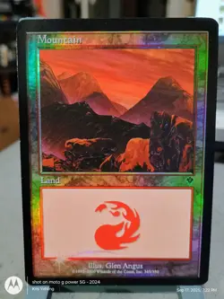MTG FOIL Mountain #345 Invasion Magic the Gathering Card LP Ex Condition - Image 1