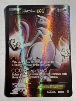 Pokemon Mewtwo EX TCG Full Art Holo Foil Card Breakthrough Rare 158/162 MP - Image 1