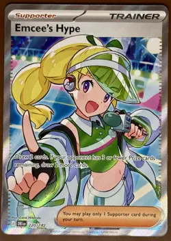 Emcee's Hype 220/182 Full Art Destined Rivals Pokemon Card TCG NM - Image 1