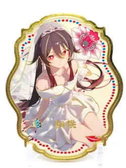 Happy Together - Anime Waifu Gold Metal Trading Card - Hu Tao - Image 1