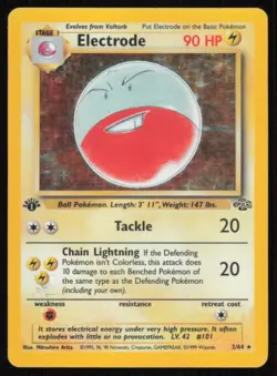 Electrode 1st Edition Holo Rare Jungle 2/64 Pokemon TCG Card - Image 1