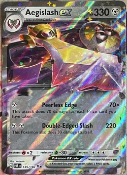 Aegislash ex Double Rare - 135/182 - Paradox Rift Pokemon 2023 - Image 1