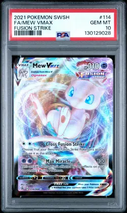 2021 POKEMON SWORD & SHIELD FUSION STRIKE #114 FULL ART/MEW VMAX PSA 10 - Image 1