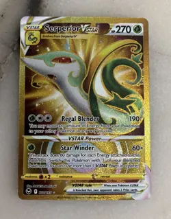 Pokemon Serperior VSTAR 210/195 Silver Tempest Gold Secret Rare Full Art Holo NM - Image 1