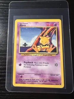 Abra 43/102 Base Set Unlimited WOTC Vintage Pokemon - Image 1