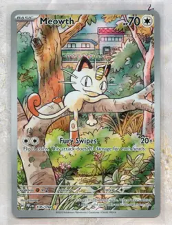 2025 Pokemon PFL EN- Mega Evolution Phantasmal Flames #106 Meowth IR 2 - Image 1