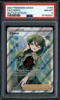 Cheryl - 159/163 - PSA 8 - Full Art - Battle Styles - Pokemon - 80001 - Image 1