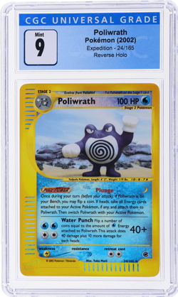 2002 Pokemon Expedition Poliwrath Reverse Holo #24 CGC 9 - Image 1