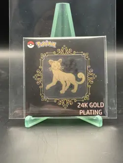 Persian 24k Gold Plated Sticker Korean Striking Popping Candy Pokemon NM - Image 1