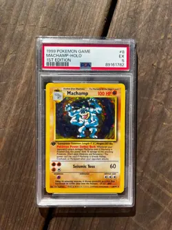 1999 Pokemon Game Machamp Holo 1st Edition #8/102 PSA 5 #8 - Image 1