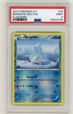 2014 Pokemon XY Flashfire Bergmite Reverse Holo #30 PSA 9 Mint - Image 1