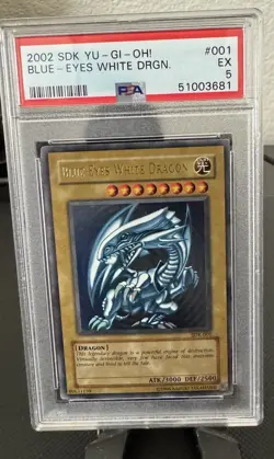 Yu-Gi-Oh! TCG Blue-Eyes White Dragon SDK-001 Ultra Rare Unlimited Edition PSA 5 - Image 1