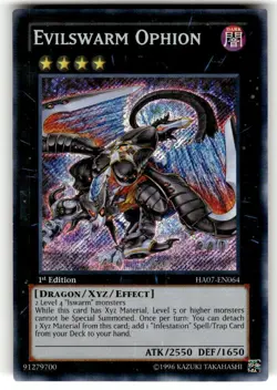 Yugioh Evilswarm Ophion HA07-EN064 Secret Rare 1st Ed NM - Image 1