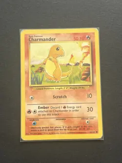 Charmander 46/102 Base Set 1995 - 1996, 1998 Pokemon Card - Image 1