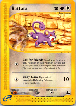 Pokemon Card - Rattata - 90/144 - Near Mint - Skyridge e-Series Common WOTC - Image 1