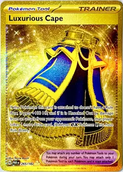 Luxurious Cape GOLD SECRET RARE 265/182 Pokemon Card TCG 2023 Paradox Rift NM+ - Image 1