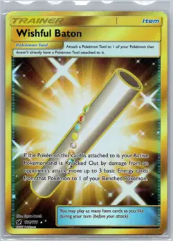 Wishful Baton 121/111 Crimson Invasion Secret Rare Gold Pokemon Card - LP - Image 1
