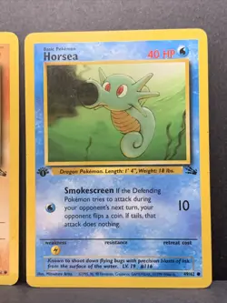 1999 POKEMON FOSSIL 1ST EDITION # 49 Horsea 50 Kabuto EXNM+ unplayed - Image 3