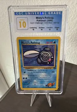 Pokemon 2000 Gym Challenge #89/132 Misty's Poliwag CGC 10 Perfect - Image 1