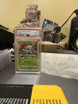 2020 POKEMON SWORD & SHIELD VIVID VOLTAGE #009 CELEBI PSA 10 - Image 1