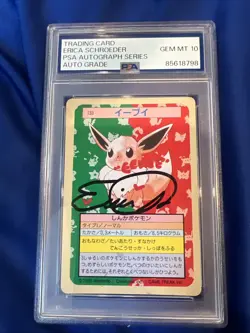 1995 Pokemon Japanese Topsun Green Back Eevee #133: Erica Schroeder PSA 10 Auto - Image 1