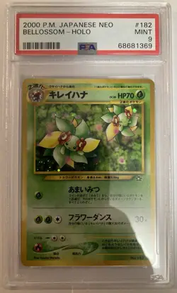 2000 POKEMON JAPANESE NEO #182 BELLOSSOM-HOLO PSA 9 - Image 1