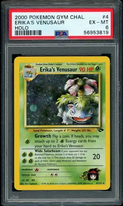 2000 Pokemon Gym Challenge Erika's Venusaur Holo #4 PSA 6 EX-MT - Image 1