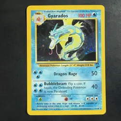 Vintage 2000 Pokemon Base Set 2 Gyarados 7/130 Holo Card - Image 1