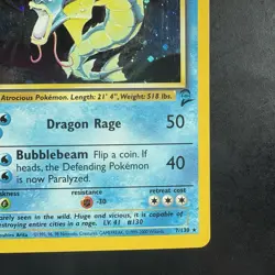 Vintage 2000 Pokemon Base Set 2 Gyarados 7/130 Holo Card - Image 4