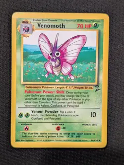 Pokemon TCG Venomoth Base Set 2 Non-Holo Card 31/130 Unlimited Rare - Image 1