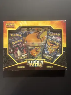 Pokemon Hidden Fates Raichu GX Collection Box 4 Booster Pack Promo Jumbo Card - Image 1