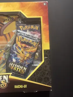 Pokemon Hidden Fates Raichu GX Collection Box 4 Booster Pack Promo Jumbo Card - Image 4