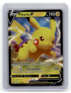 Pikachu V Holographic Black Star Promo SWSH061 Pokemon Card Sword Shield Holo! - Image 1