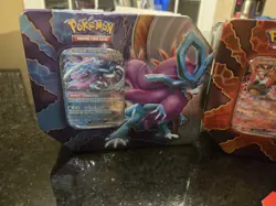 Variety Lot Of 4 New Pokemon Tins & 10 Individual Packs Of Trading Cards - Image 3
