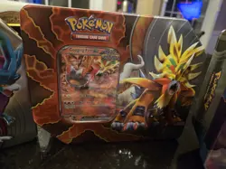 Variety Lot Of 4 New Pokemon Tins & 10 Individual Packs Of Trading Cards - Image 4