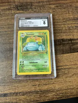 CGC 8 Venusaur 2000 Base Set 2 18/130 Holo Pokemon Card - Image 1