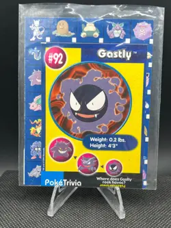 POKETRIVIA POKEMON THE FIRST MOVIE CARD ~ GASTLY #92 Mewtwo strikes back - Image 1