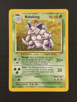 Nidoking 11/102 Base Set Holo - Pokemon TCG Vintage Card - NM - Image 1
