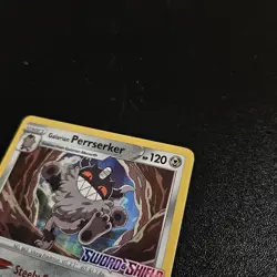 Pokemon TCG Galarian Perrserker SWSH008 Stamped Prerelease Black Star Promo Card - Image 5