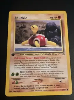 1st Edition Neo Revelation Shuckle 51/64 Pokemon Card WOTC Vintage NM - Image 1