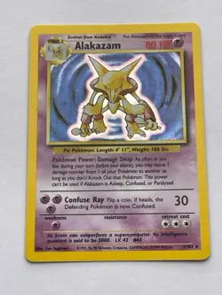 1999 Pokemon TCG Base Set - Alakazam Holo Card 1/102 - Excellent Condition - Image 2