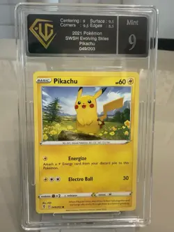Pokemon Pikachu TCG Evolving Skies Card 049/203 Regular Common UGC 9 - Image 1