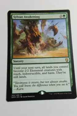MTG Sylvan Awakening x1- -Dominaria-Lightly Played - Image 1