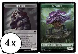 MTG - 4 x Saproling Manifest Double-Sided Token - Playset of 4 - Karlov Manor - Image 1