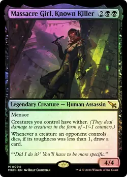 MTG FOIL Massacre Girl, Known Killer - Murders at Karlov Manor #094 pack fresh - Image 1