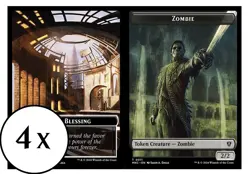 MTG - 4 x City's Blessing Zombie Double-Sided Token - Karlov Manor Commander - Image 1