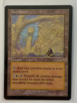 2000 Magic the Gathering Nemesis #141 Kor Haven Legendary Land Rare NM-MT - Image 1