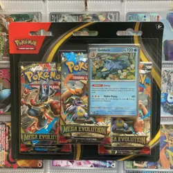 Pokemon TCG Mega Evolution Triple Blister Golduck New & Sealed Pack - Image 1